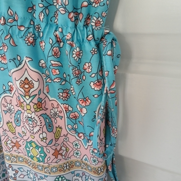 Etcyy Dress Summer Casual Swing Tank Beach Cover Up Blue Paisley - Picture 10 of 16